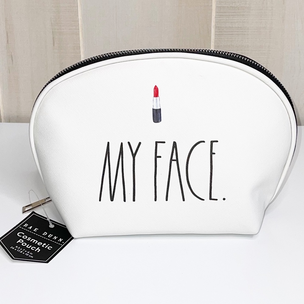 Rae Dunn My Face Zip Up Makeup Bag